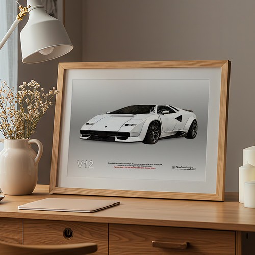 Lamborghini countach print - lamborghini,