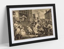 WILLIAM HOGARTH, THE ENRAGED MUSICIAN -FRAMED WALL ART POSTER PRINT 4 SIZES