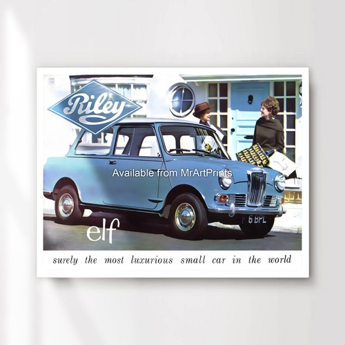 Riley elf car advertising art - car,