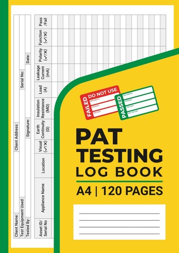 Pat testing log book - log,