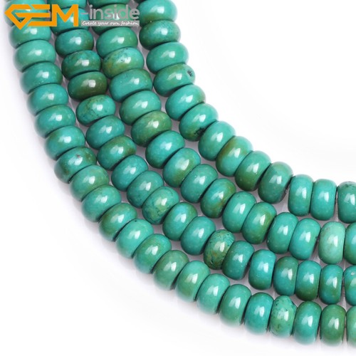 Green turquoise rondelle - green,