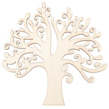  10 Pcs Wooden Decorative Crafts Tree Unpainted Shape for Ornaments