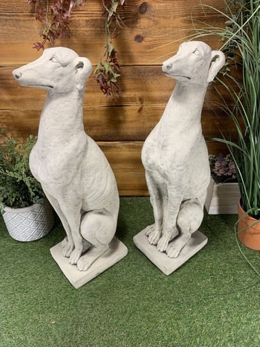 Stone garden pair - of, greyhound