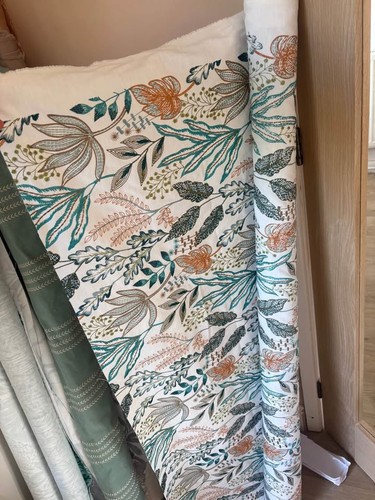 Harlequin embroidered fabric