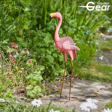 Garden Gear Metal Flamingo Outdoor Patio Ornament 61cm Tall Bird Statue Decor