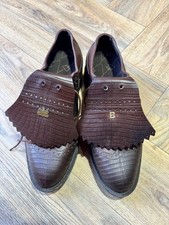 Stylo Matchmakers Men’s Brown Leather Golf Shoes UK 7.5 – Lace Up Classic Style