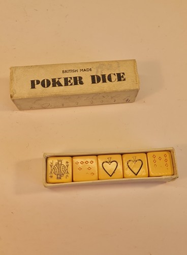 Vintage poker dice in small - dice,