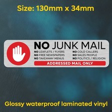 NO JUNK MAIL Sign - No Cold