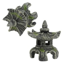2 Pcs Aquarium Resin Pagoda