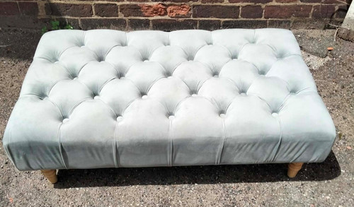 Grey fabric chesterfield