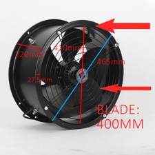400mm Commercial Cased Axial Extractor Canopy Kitchen Restaurant Industrial Fan