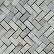 White Marble Herringbone