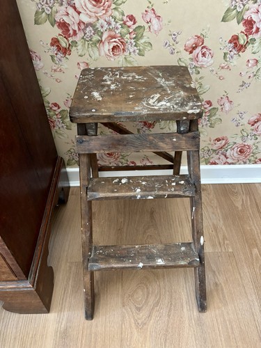 Vintage wooden folding step - wooden,