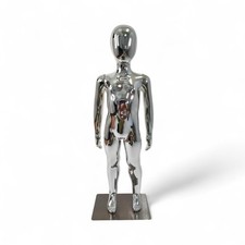 Chrome Finish Adjustable Child Mannequin – Full Body Realistic Display 87cm