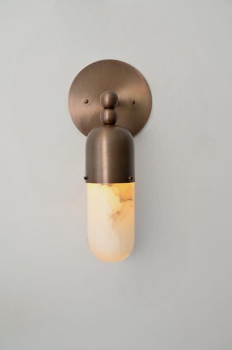 Alabaster antique brass vanity - brass,