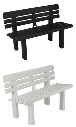 Plastic garden bench black - plastic,