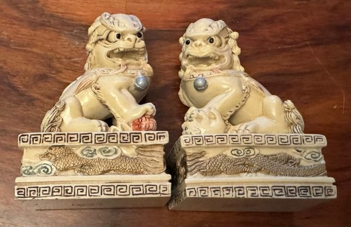 Vintage chinese foo dogs resin - vintage,