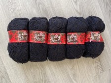 My Love knitting / crochet boucle yarn in Dark Blue & Brown. 5 x 100g.