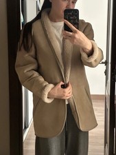 Authentic Isabel Marant Shearling Sheepskin Jacket Coat Beige Size 36 EU / US