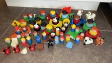 Vintage Fisher-Price Little People Play Family Farm cars etc huge lot