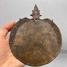 Antique Indian Temple Gong - Heavy Cast Bronze with Engraved Elephant Design