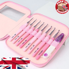 9PCS Ergonomic Crochet Hook Kit - Soft Handle Aluminum Hooks Set 2.5-6mm Craft S