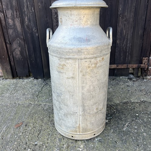 Vintage aluminium milk churn - aluminium,