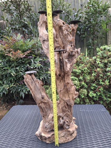 Teak root candle - , holder