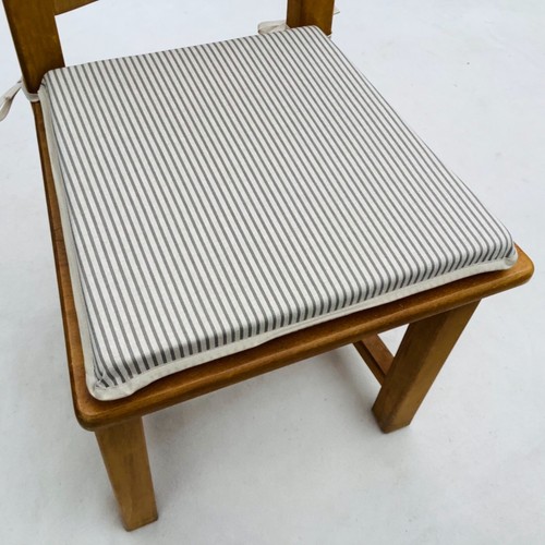 Grey ticking stripe chair - stripe, seat