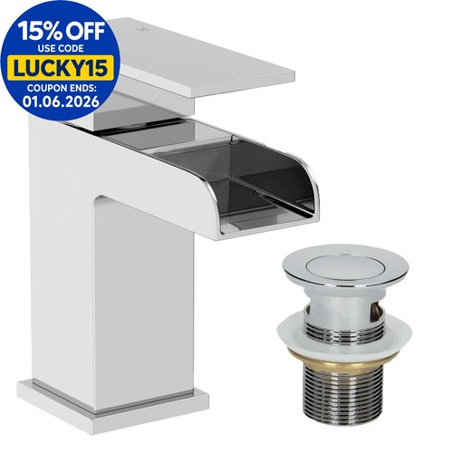 Waterfall basin mixer - basin, tap