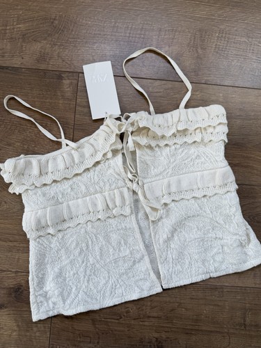 Zara cream crochet broderie