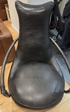 Carlisle Club Chair Black Leather with Finished Steel Arms