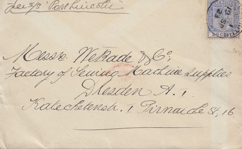 Mauritius 1923 bank of india - mauritius:, 1923: