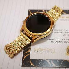 24K Gold Plated Samsung Gear S3 Classic Gold Diamond Rhinestone Smart Watch 24ct