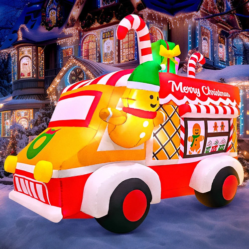 Large inflatable christmas van - christmas,