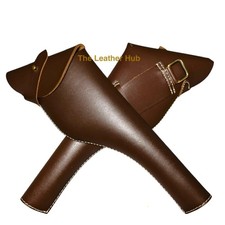 Sam Browne Officers Leather Pistol holster Brown Leather SamBrowne Belt Revolver