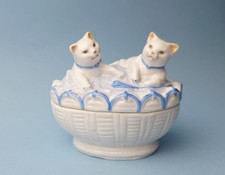 German Bisque Oval Trinket Box