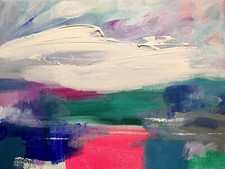 Original Painting Contemporary Modern Original Gallagher Collectible Pink Green.