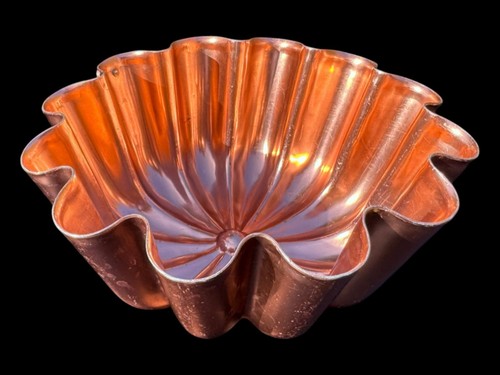 Round copper dessert mold - dessert,