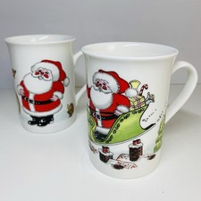 Roy Kirkham Christmas Santa Sleigh Mug x 2-Different Designs-Excellent Condition