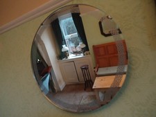 Vintage HALLS GALVO First Quality Round Frameless Wall or Hall Mirror Excellent