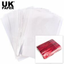 CLEAR CELLOPHANE SWEET GIFT HAMPER FOOD WRAP BAGS LARGE SMALL CELLO + TWIST TIES