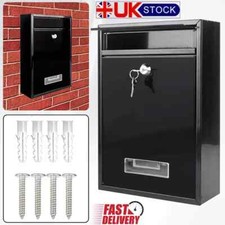 Post Box Large Letter Mail box Steel Lockable Outdoor Wall Mounted With Keys
