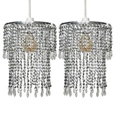 2x Ceiling Light Shades Chrome