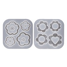 2 Pcs Silicone Mold Flower Pendant For Epoxy Resin Jewelry Making And Keychain