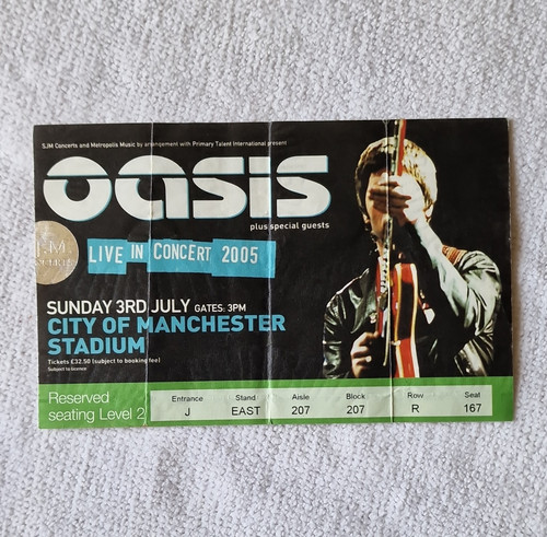 Oasis original concert ticket - original,