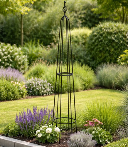 Metal garden obelisk - metal, large
