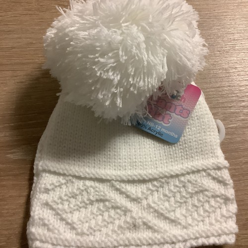 Baby blue knitted bobble hat - baby,