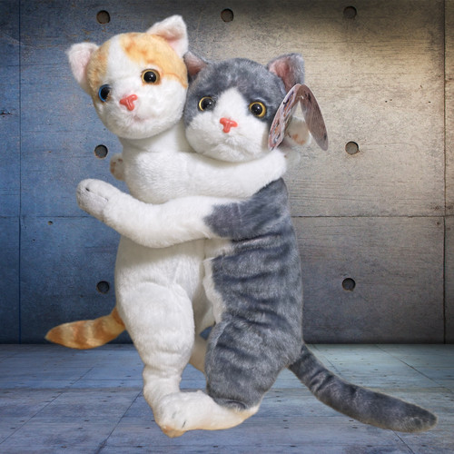 Hugging realistic cat plush - hugging,,