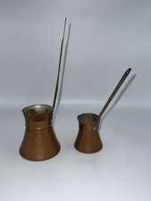 Vintage Copper Ladle Coffee Measuring Jugs Pots With Handles Ladel Spoons